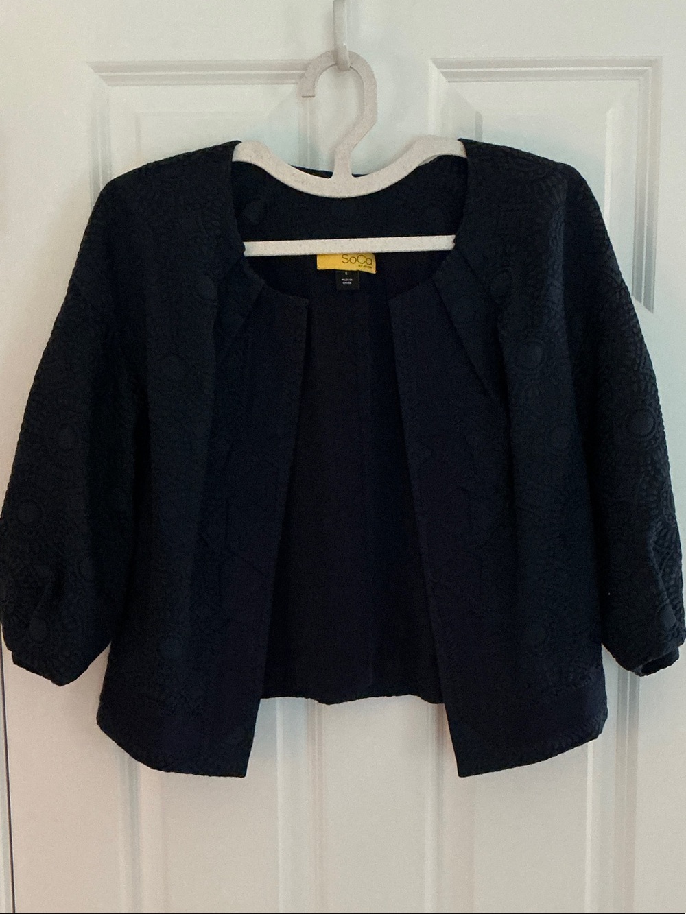 St. John SoCa Cropped Balloon 3/4 Sleeve Jacket